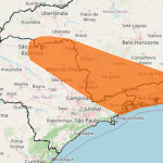 Inmet emite alerta laranja de tempestade para a região nesta terça