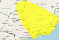 INMET emite alerta amarelo de tempestade para cidades do Sul de Minas