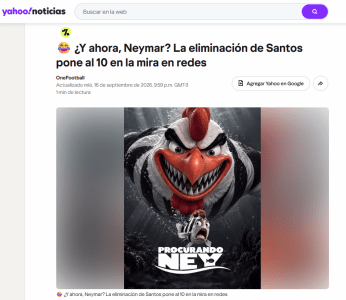 Matéria da Yahoo SPorts sobre provocações do Atlético a Neymar • Reprodução / Yahoo Sports