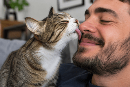 gato lambendo