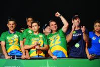 Em Minas, Flávio fala em vitória no primeiro turno e pede votos para eleitores de Lula