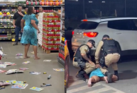 Mulher é presa após destruir produtos e agredir policial em supermercado no Norte de Minas