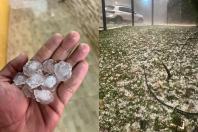 Cidades da Grande BH registram forte chuva e granizo neste domingo (13)