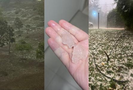 Granizo em Nova Lima, na Grande BH • Imagens cedidas à Itatiaia