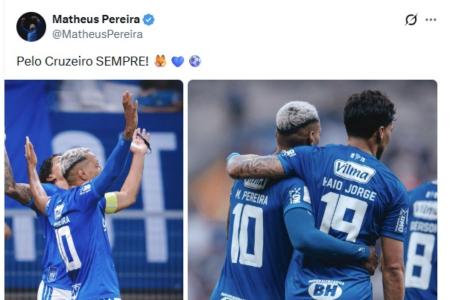 Matheus Pereira publica foto com Kaio Jorge após polêmica pelo Cruzeiro • Reprodução/X