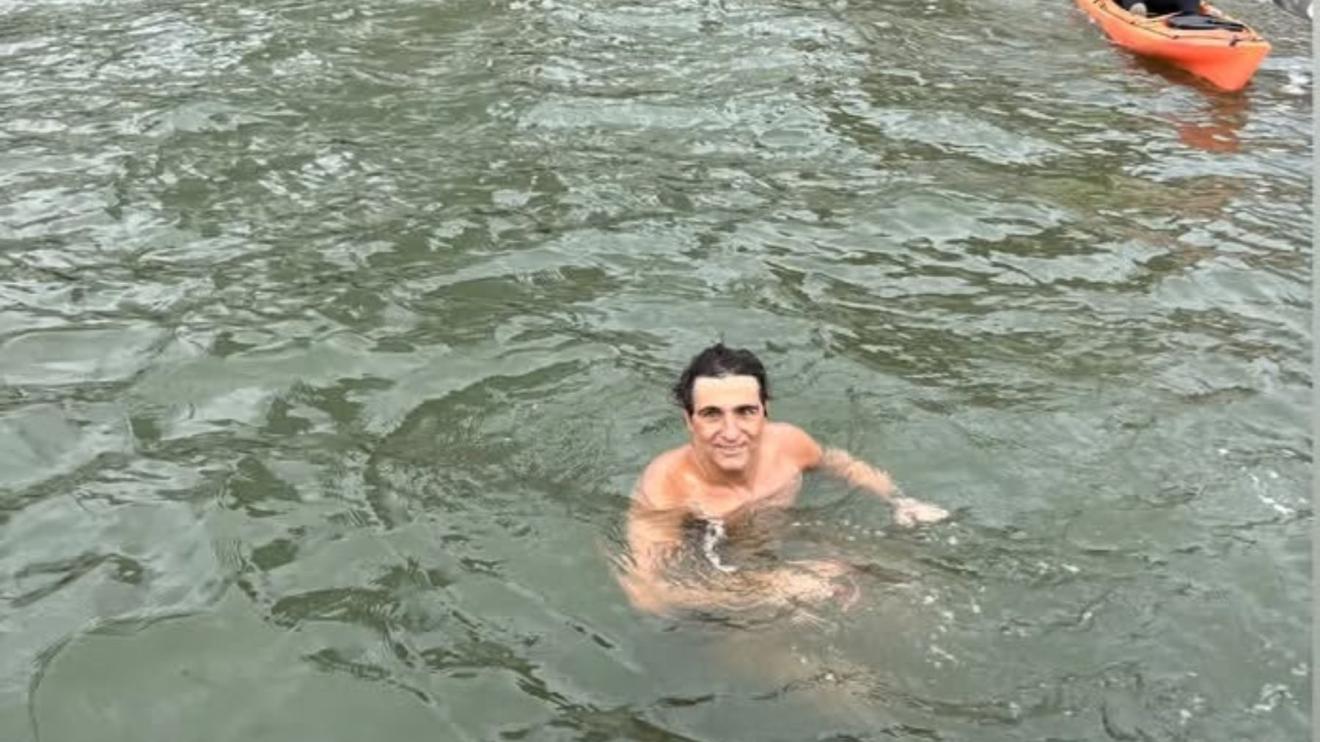 Jornalista da Globo relata aventura em Nova York: 'Nadei por 8h35'