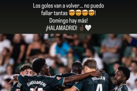 Postagem de Vini Jr. sobre jejum de gols • Reprodução/Instagram Vini Jr