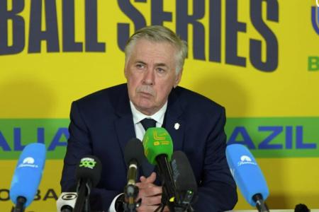 Carlo Ancelotti em entrevista após o empate do Brasil com a Austrália