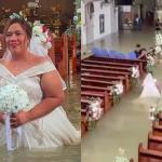 Sem adiar o sonho: casamento é realizado em igreja alagada nas Filipinas