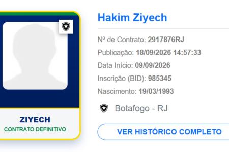Ziyech está regularizado pela CBF e pode estrear pelo Botafogo