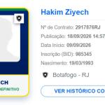 No BID! Ziyech é regularizado e pode estrear pelo Botafogo