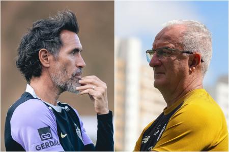 Eduardo Domínguez, técnico do Atlético, e Dorival Júnior, treinador do São Paulo