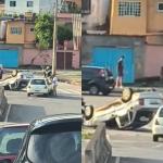 BH: carro capota após ser atingido por outro veículo na Avenida Teresa Cristina