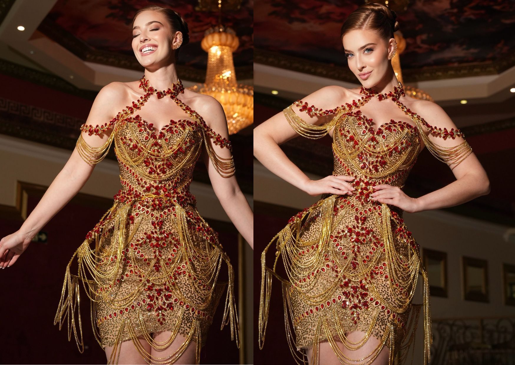 Miss Brasil usa traje de 30 mil cristais criado por ateliê de Venda Nova, em BH