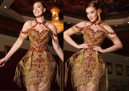 Gabriela Botelho usou traje inspirado no barroco mineiro