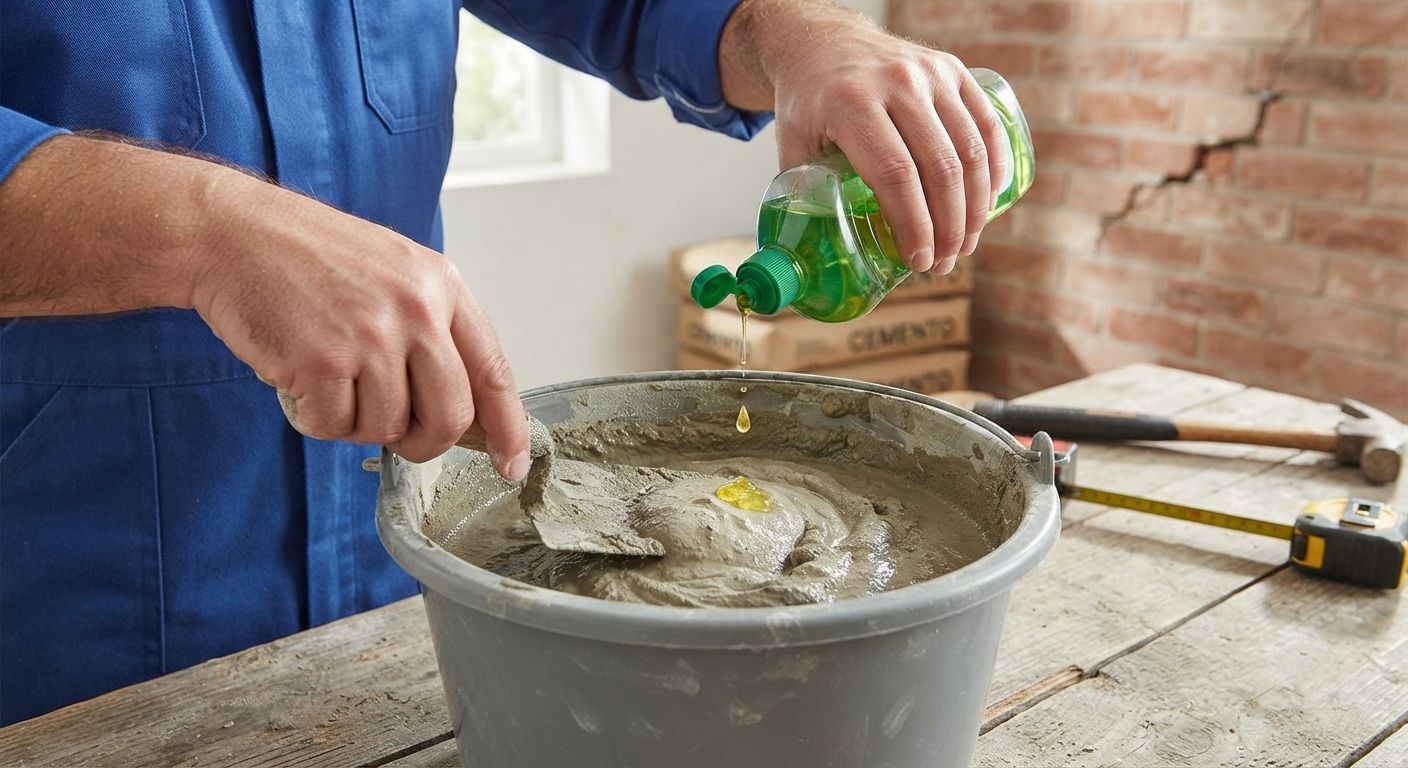 Os pedreiros concordam: misturar detergente ao cimento é o melhor truque para reparos simples em casa
