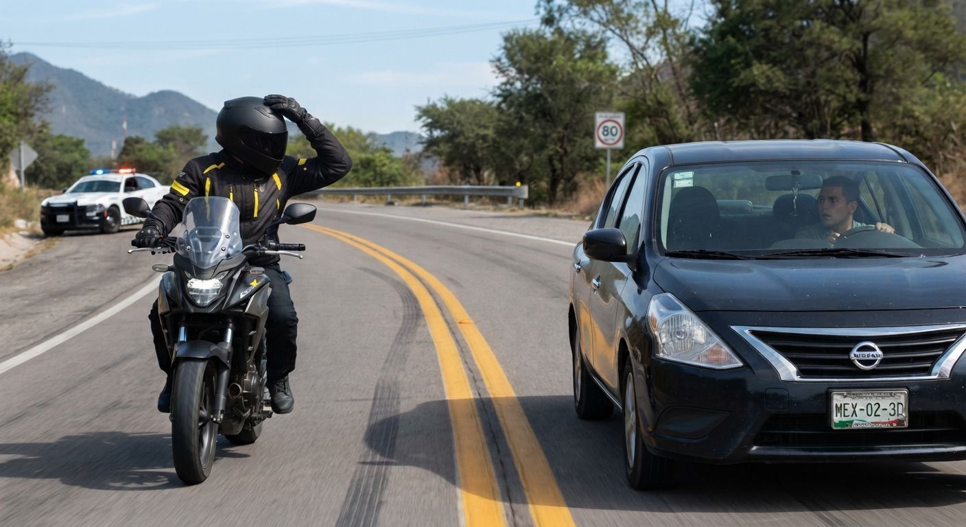 O que significa quando um motociclista toca o capacete e como agir na estrada
