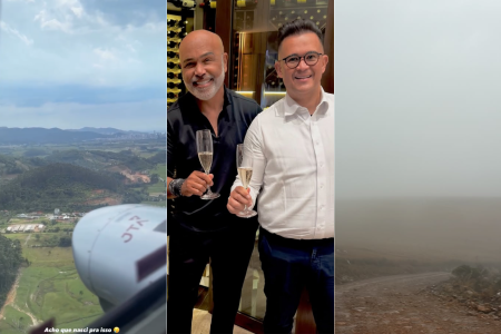 Cantor Rick, da dupla com Renner, e o empresário Bruno Averal.