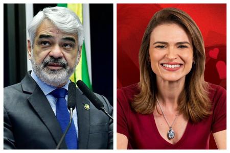 Humberto Costa (PT) e Marília Arraes (PDT), candidatos ao Senado por Pernambuco
