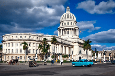 Capitólio Nacional de Havana (El Capitolio), um dos marcos arquitetônicos e históricos mais emblemáticos de Cuba.