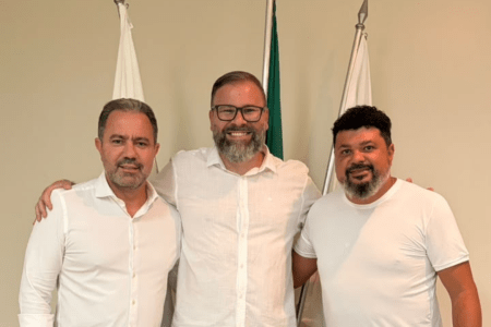 Da direita para esquerda: Ubiratã Pereira, Bruno Dieguez e Frederico Sarti Mendes