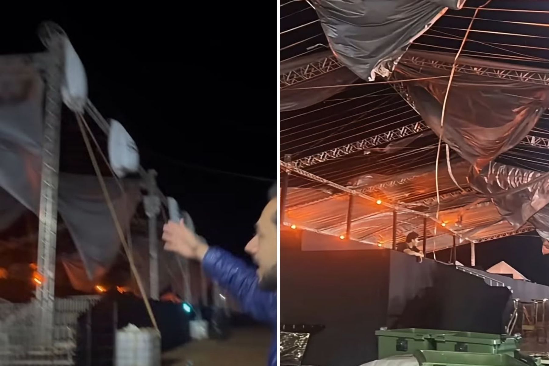 Chuva forte arranca cobertura de camarotes da ExpôCláudio, no interior de MG