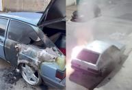 Câmera de segurança flagra homens ateando fogo em um carro em Contagem, na Grande BH