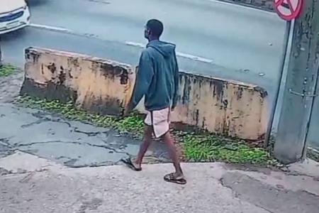 Câmeras de segurança registraram o suspeito caminhando pela rua antes do crime, em São João de Meriti, na Baixada Fluminense. • Reprodução | CNN Brasil