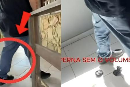 Imagens mostrando como barra de maconha foi suspostamente levada por policial • Imagens cedidas