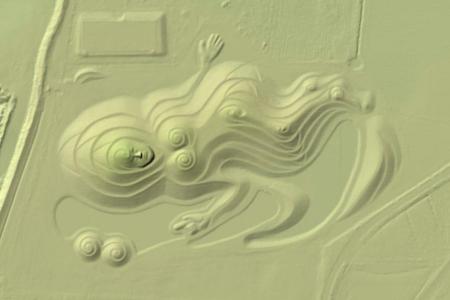 Mapa de relevo de Lady of the North, escultura monumental de Northumberland