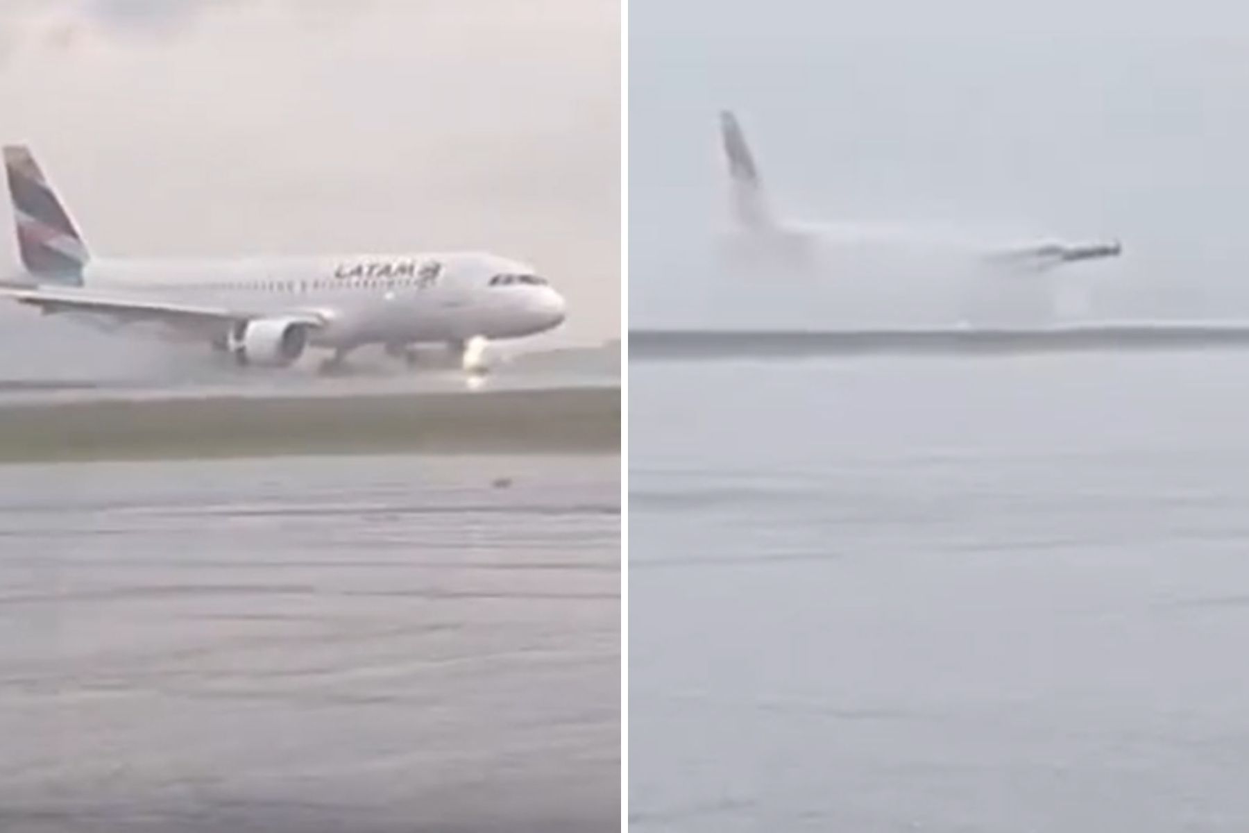 Vídeo mostra pouso de avião da Latam que saiu da pista em Cascavel-PR; veja