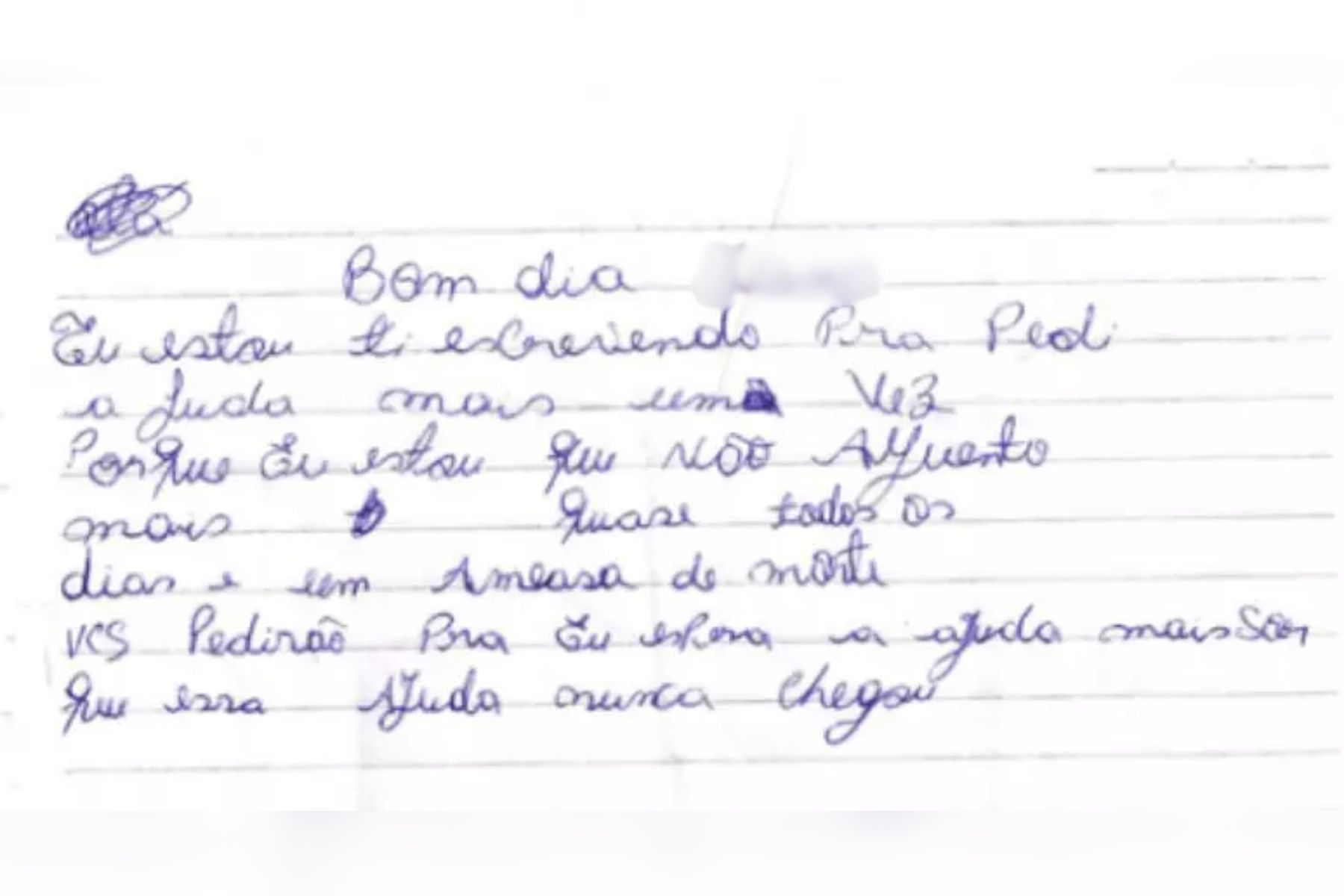 Mulher em cárcere privado pede ajuda enviando bilhete à escola do filho
