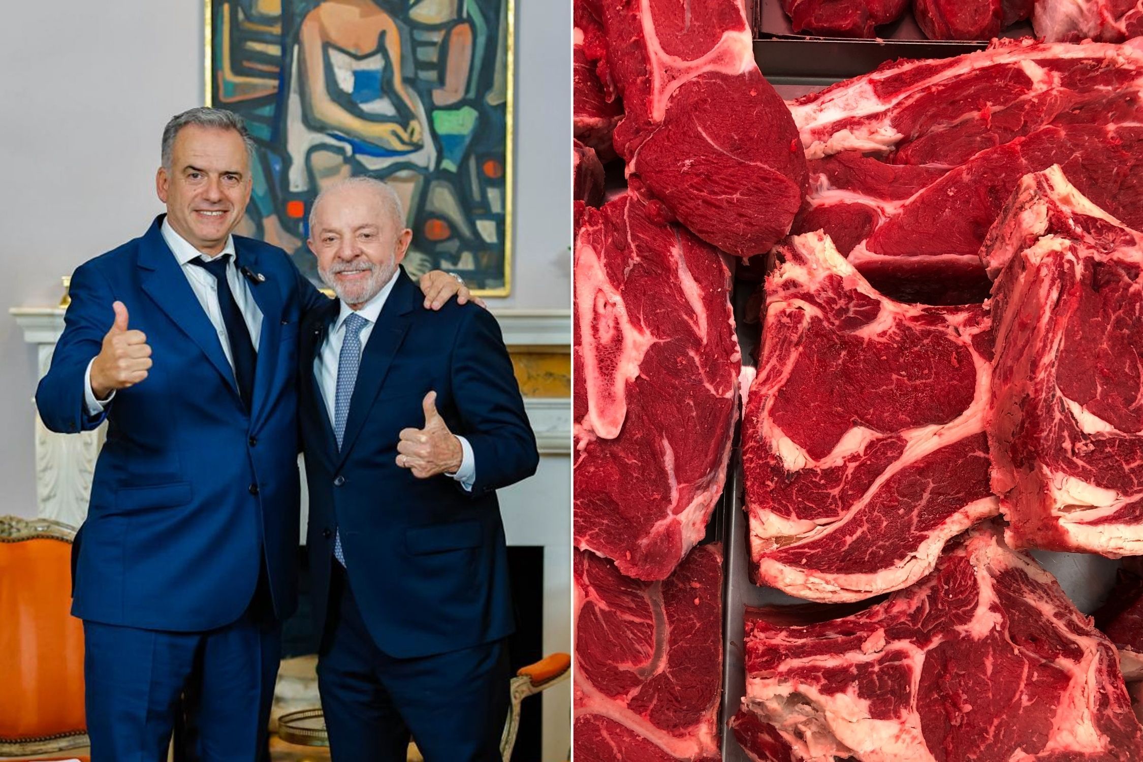 Uruguai autoriza Brasil a usar excedente de cota de carne bovina para a China, anuncia Lula