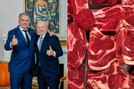 Uruguai autoriza Brasil a usar excedente de cota de carne bovina para a China, anuncia Lula
