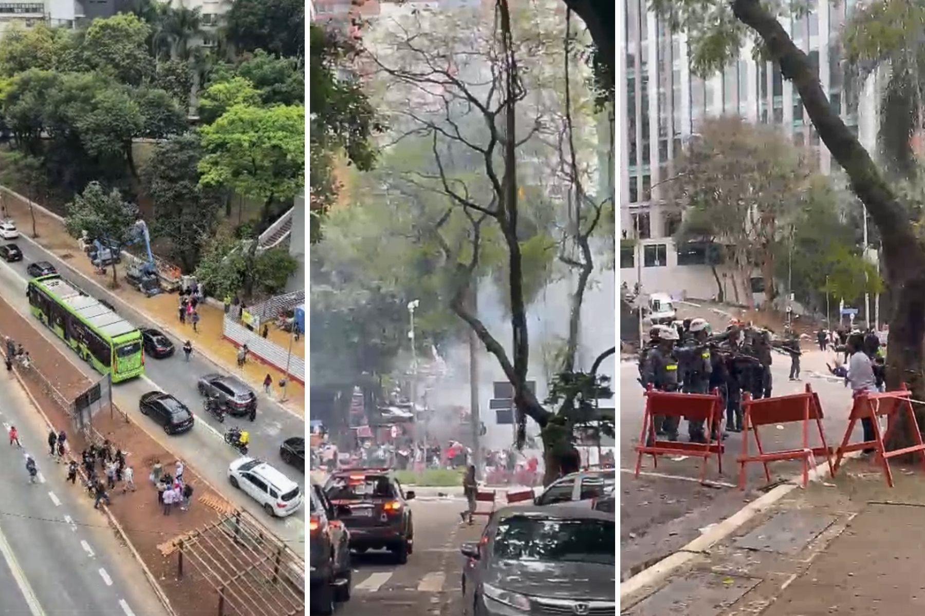 Vídeo: polícia usa bomba contra manifestantes próximo à Avenida Paulista, em SP