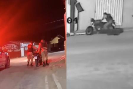 PM retira motocicleta após acidente • Reprodução