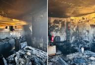 Homem provoca incêndio em apartamento, pula nu de sacada e bate carro durante fuga