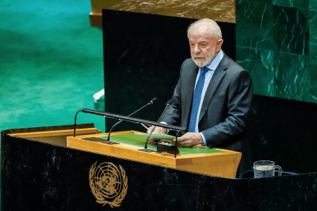 Presidente Lula durante discurso da 80ª Assembleia Geral da ONU, em 2025