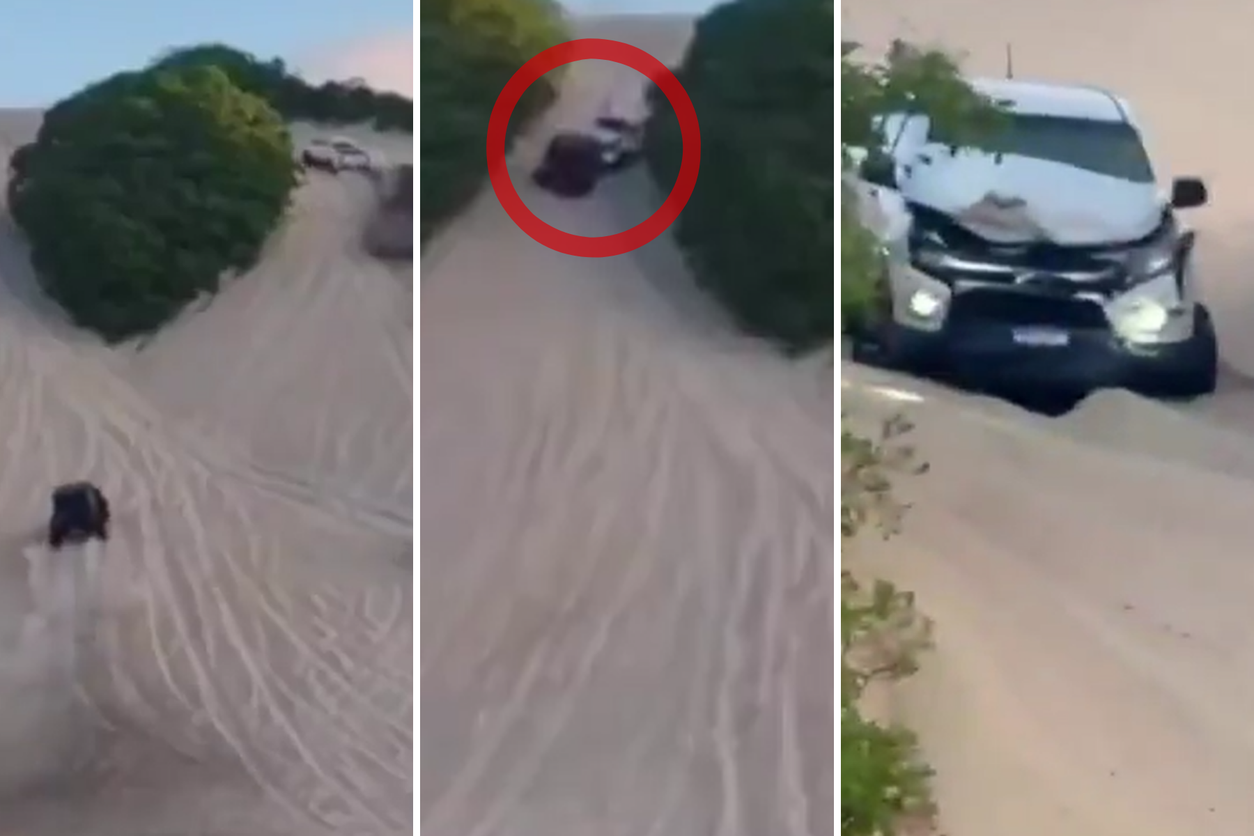 Vídeo: veículos 4x4 batem de frente em duna na Grande Natal