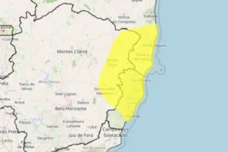 Cidades em Minas estão sob alerta para chuvas intensas até esta quinta-feira • Reprodução Inmet
