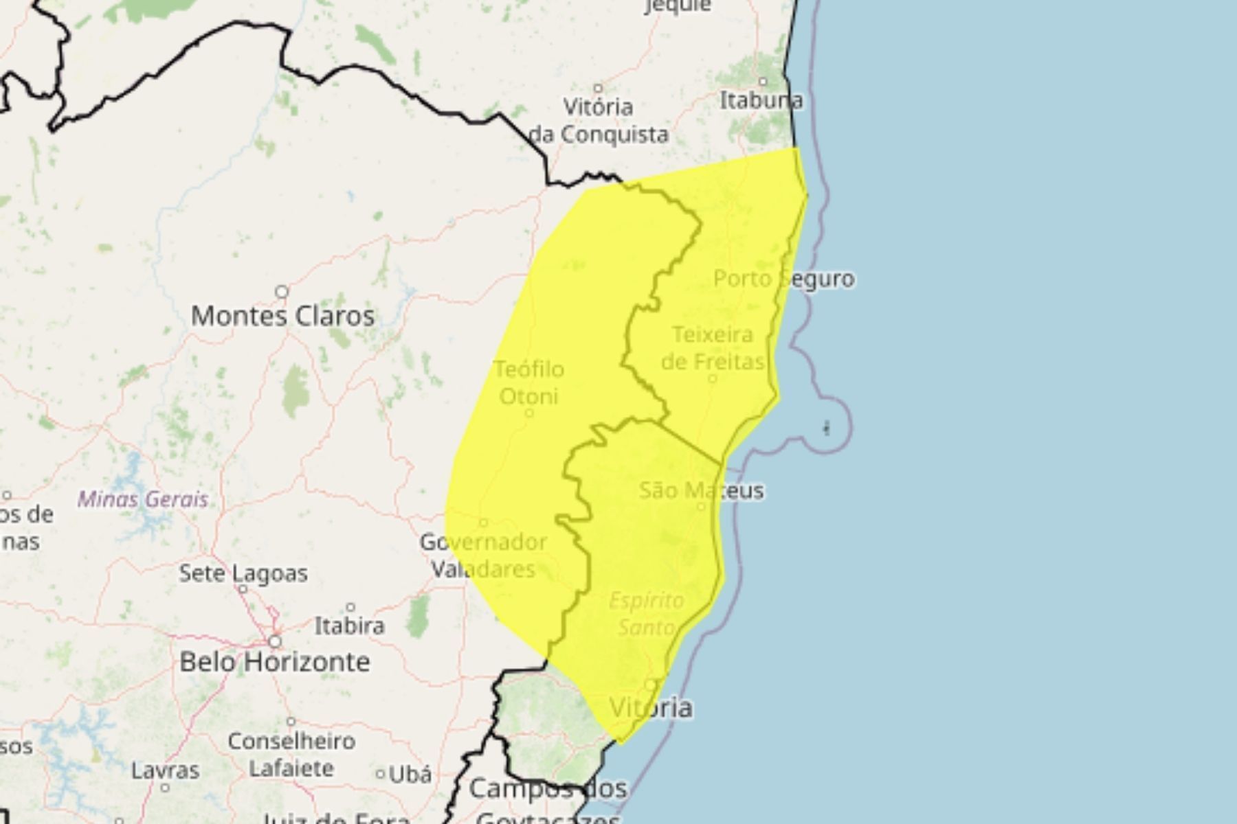Tempestade em MG, RJ e BA: confira a lista das 182 cidades sob alerta