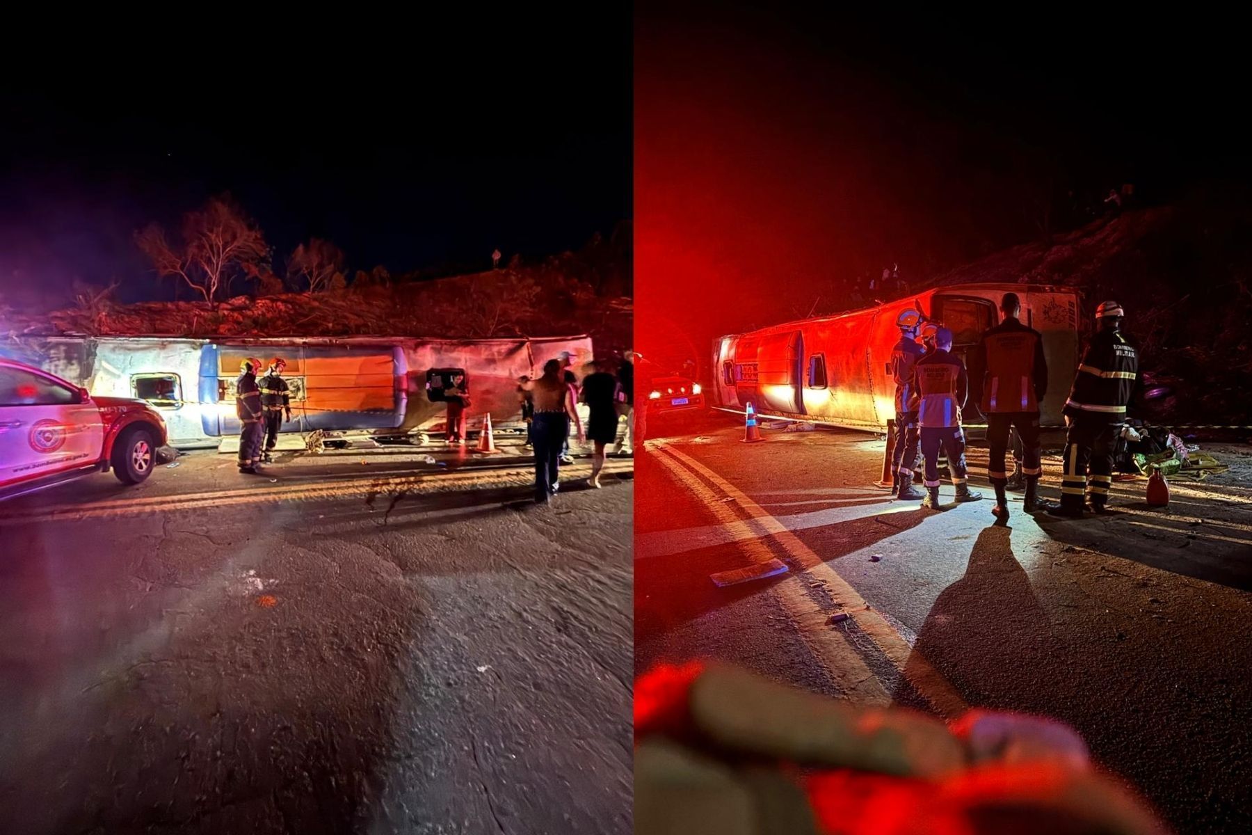 Criança de 7 anos está entre os três mortos em acidente com ônibus na BR-262