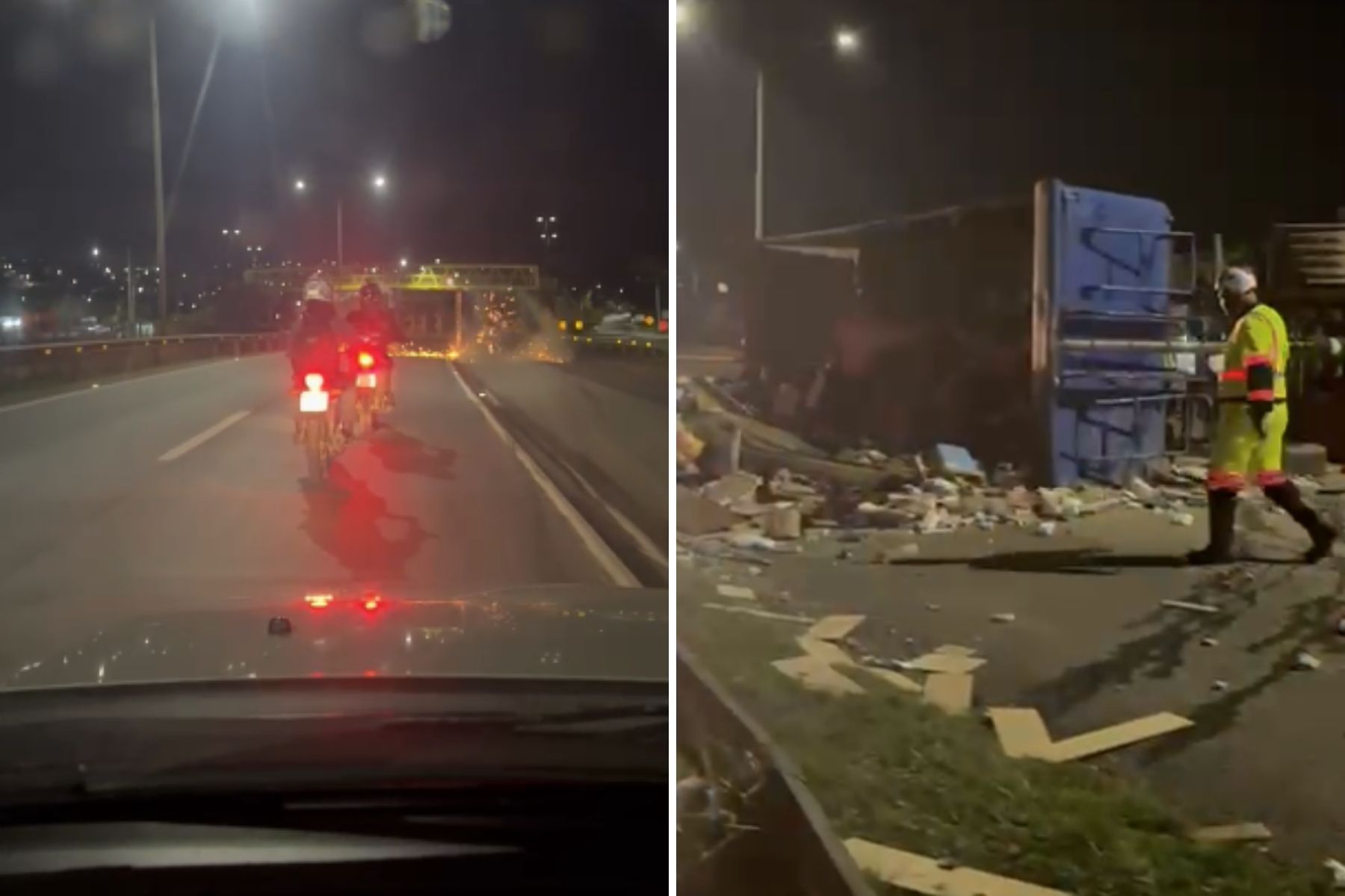 Vídeo: caminhoneiro com sintomas de embriaguez tomba carreta na BR-040, na Grande BH