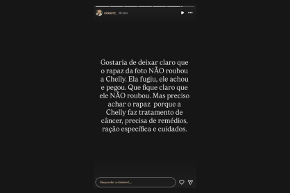 Cibele Martins, tutora de Chelly, destaca que caso não se trata de roubo