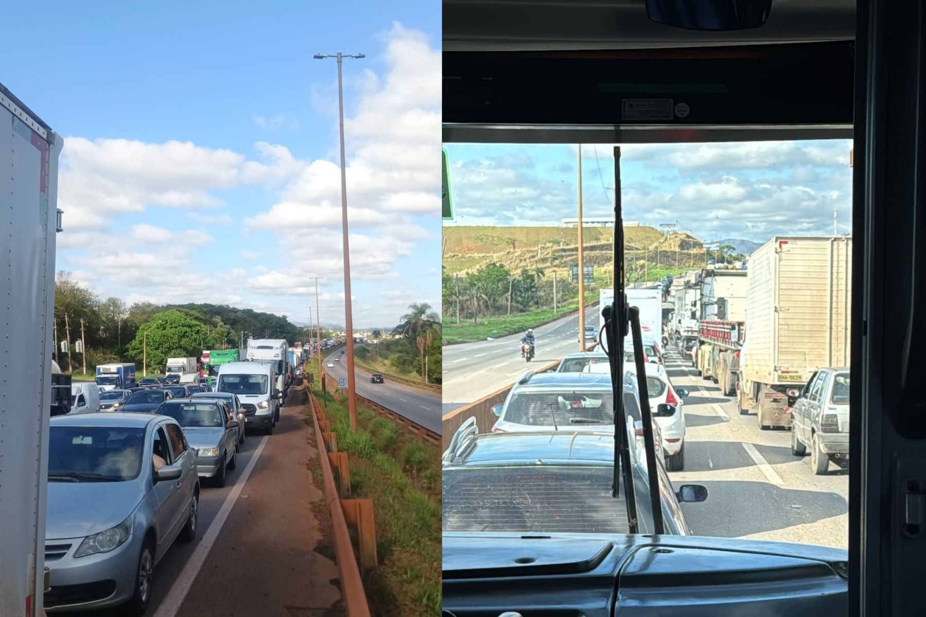 Obra interdita BR-381 e provoca caos no trânsito na Grande BH; congestionamento chega a 10 km