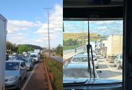 Obra interdita BR-381 e provoca caos no trânsito na Grande BH; congestionamento chega a 10 km