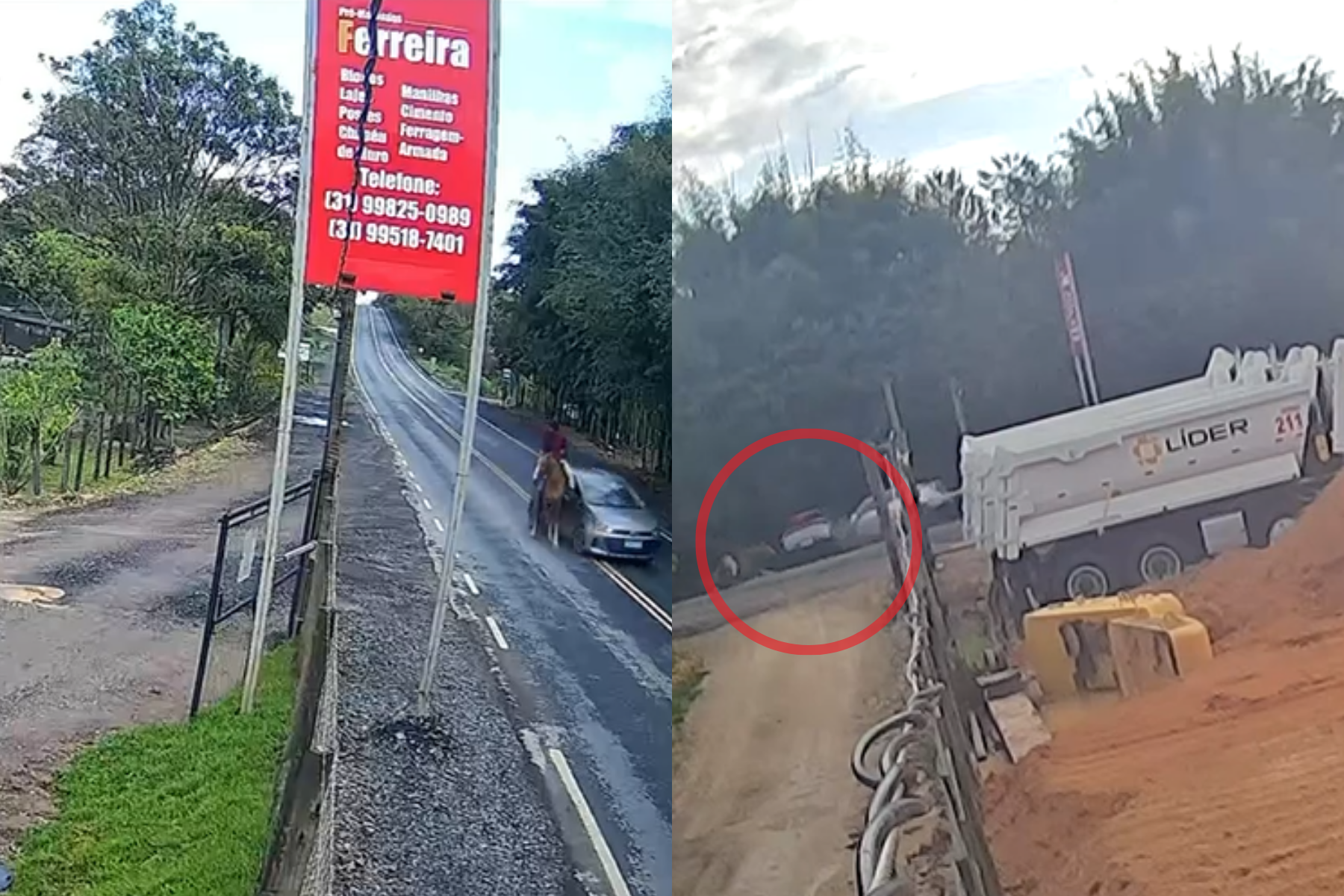 Vídeo: acidente envolvendo dois carros e um cavalo na Grande BH deixa três feridos