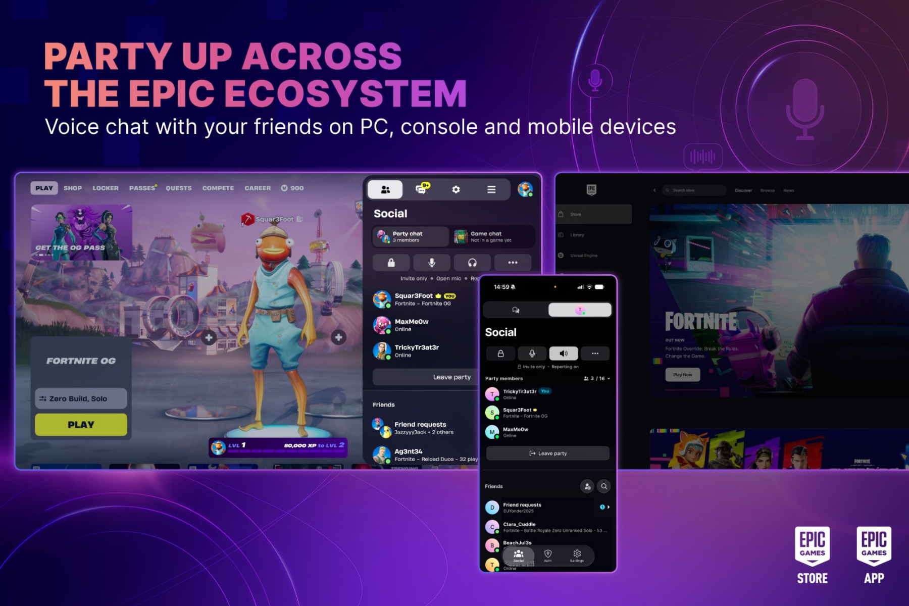 Epic Games lança chat de voz integrado entre Fortnite, Launcher e celular