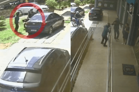 Imagens de câmera de segurança flagram o momento do crime