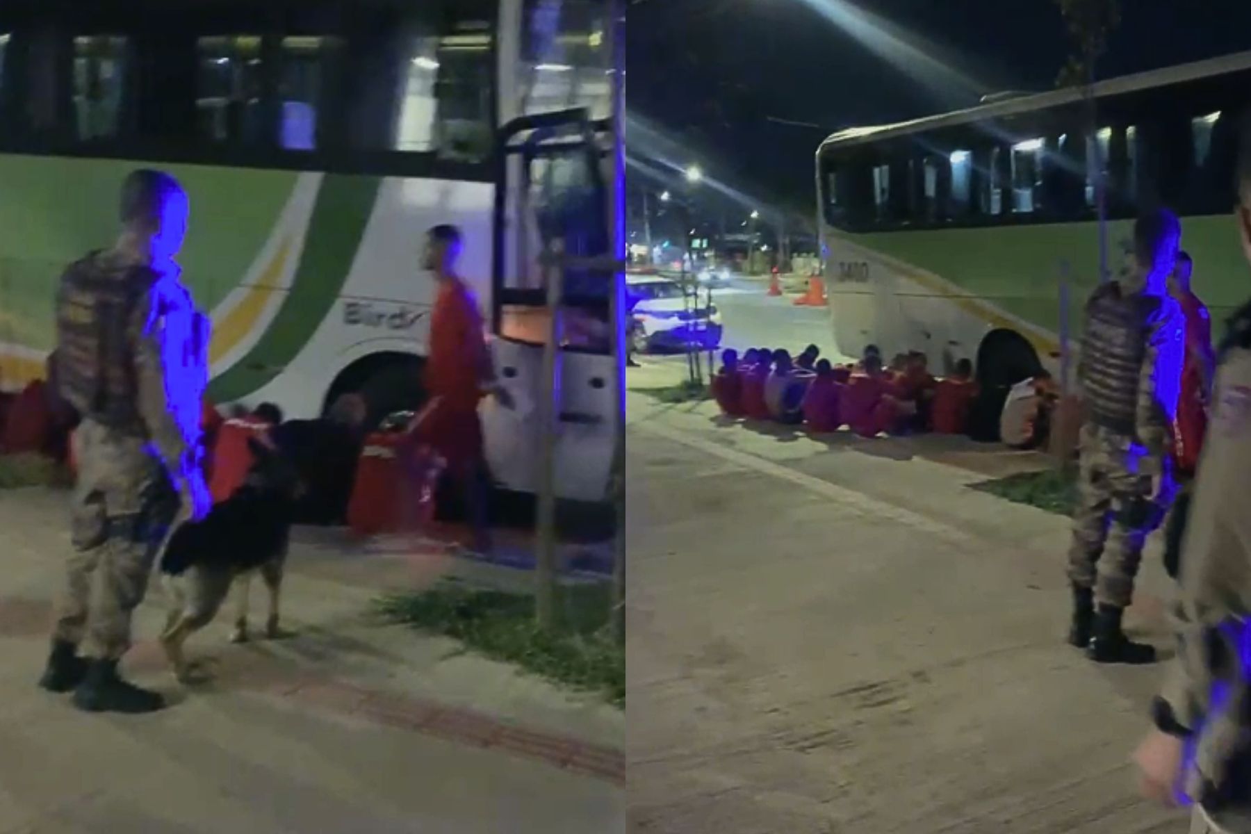 Vídeo: 'Camicase' atira dentro de ônibus que levava presos para obra na Grande BH